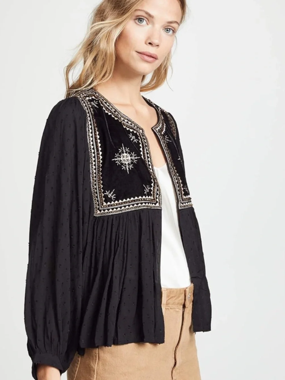 Velvet by Graham & Spencer details embroidered